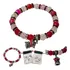 Pulseira Mb Pink Carrossel Prata Pedras Agata Cristal + Bag