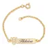 Pulseira Menina Infantil Plaquinha P/ Gravação Nome Folheado
