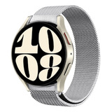 Pulseira Metal Milanês Para Samsung Watch 6 40 43 44 47mm Cor Prata Largura 20 Mm