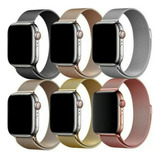 Pulseira Milanese Loop Compatível Apple Watch Iwo W68 Ultra Cor Dourado 42mm 44mm 45mm 49mm