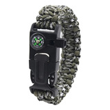 Pulseira Militar Sobrevivência Paracord Bússola Apito Faca