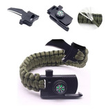 Pulseira Militar Tática Apito Canivete Sobrevivência