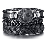 Pulseira Multicamadas Estilo Couro