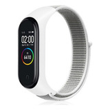 Pulseira Nylon Compativel Com Xiaomi Mi Band 3 4 5 Cor Branco