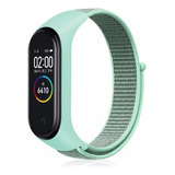 Pulseira Nylon Compativel Com Xiaomi Mi Band 3 4 5 Cor Verde água