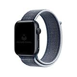 Pulseira Nylon Loop Compatível Com Apple Watch 42 44 45mm Azul Tempestade 