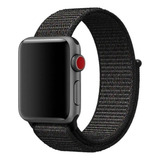 Pulseira Nylon Loop Para Apple Watch 49mm Ultra 45mm 44 42mm Cor Preto