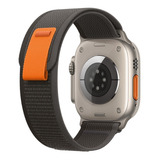Pulseira Nylon Trail Loop Compatível Com Apple Ultra 8 S7 Cor Preto C Laranja