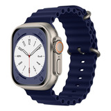 Pulseira Oceano Para Apple Watch Series 7 8 9 44mm 45mm 49mm Cor Azul marinho Largura 0