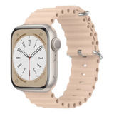 Pulseira Oceano Para Smartwatch Ultra 49mm 45mm 44mm 42mm Cor Nude