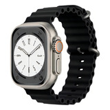 Pulseira Oceano Relógio Smartwatch Silicone Alta Qualidade Cor Preto Largura 2