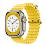Pulseira Ondulada Relógio Smartwatch 8 Ultra 42mm 44 45 49mm Cor Pulseira Ocean Amarela