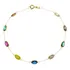 Pulseira Ouro 18k 750 Pedras Ovais 7mm Com 18cm