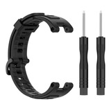 Pulseira Para Amazfit T Rex Pro Silicone Chaves Troca Facil Cor Preta