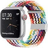 Pulseira Para Apple Watch 38 Mm 40 Mm 42 Mm 44 Mm SE Trançadas Correia Elástica Ajustável Série 6 SE 5 4 3 2 1 Com Fivelas Pride 38 40mm 