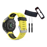 Pulseira Para Garmin 235 735xt + 2 Presilha Borracha Extras Cor Amarela / Preta