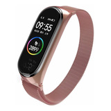 Pulseira Para Mi Band 3 4 Milanese Metal Magnética Aço Inox