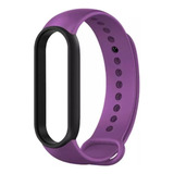 Pulseira Para Xiaomi Mi Band 5 Sport Colorida De Silicone Cor 19 Roxo E Preto