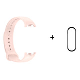 Pulseira Para Xiaomi Mi Band 8 De Silicone Pelicula 3d Cor Rosa Pastel