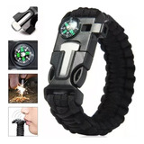 Pulseira Paracord Bracelete Sobrevivência Bussola Pederneira
