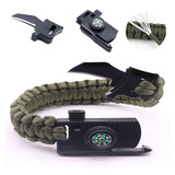 Pulseira Paracord De Sobrevivência Verde