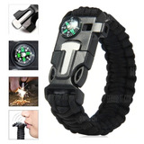 Pulseira Paracord Militar Original Apito Bussola Pederneira