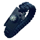 Pulseira Paracord Original Bússola Apito Lâmina Pederneira