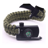 Pulseira Paracord Sobrevivência Militar Pederneira Bussola