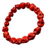 Pulseira Pedra Howlita Caveira