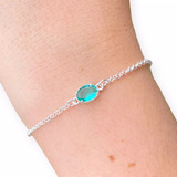 Pulseira Pedra Oval Verde
