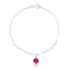 Pulseira Ponto De Luz Rosa Rubi Prata 925