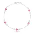 Pulseira Pontos De Luz Rosa 4mm Prata 925