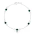 Pulseira Pontos De Luz Verde Esmeralda 4mm Prata 925