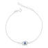 Pulseira Prata 925 Legítima Olho Grego Cravejado Zircônia Comprimento 16 Cm Cor Azul