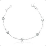 Pulseira Prata Correntinha Bolas