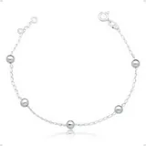 Pulseira Prata Correntinha Bolas