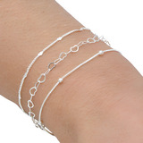 Pulseira Prata Feminina Banhada
