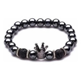 Pulseira Preta Coroa Hematita