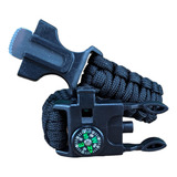 Pulseira Preto Sobrevivência Paracord Camping Pesca 3 Em 1