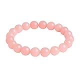 Pulseira Quartzo Rosa 8mm Pedra Natural Amor Harmonia