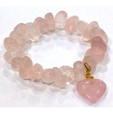 Pulseira Quartzo Rosa Pedra Brasileira Natural Boas Energias