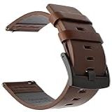Pulseira Relógio Couro Engate Rápido Quick Release Smart LC44 Tamanho 22mm Cor Marrom Escuro