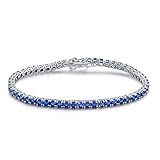 Pulseira Riviera Zircônias Azul Safira Prata