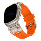 Pulseira Robusta Iron Grip Para Apple Watch 49 45 44mm Cor Laranja Largura Da Pulseira 25 Mm