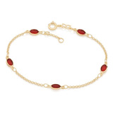 Pulseira Rommanel Cristais Ovais
