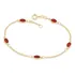 Pulseira Rommanel Cristal Oval Verde Banhado Ouro 551669 Comprimento 19 Cor Vermelho