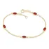 Pulseira Rommanel Fio Elo Português Cristais Vermelho 551614 Comprimento 19 Cm Diâmetro 0 Cm