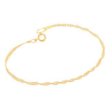Pulseira Rommanel Joias Feminina Fio Ouro 18k Cingapura 18cm