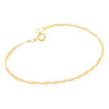 Pulseira Rommanel Joias Feminina Fio Ouro 18k Cingapura 18cm