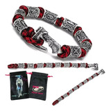 Pulseira Runas Viking Mjolnir Axe Thor Odin Bag Lobo Colar